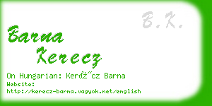 barna kerecz business card